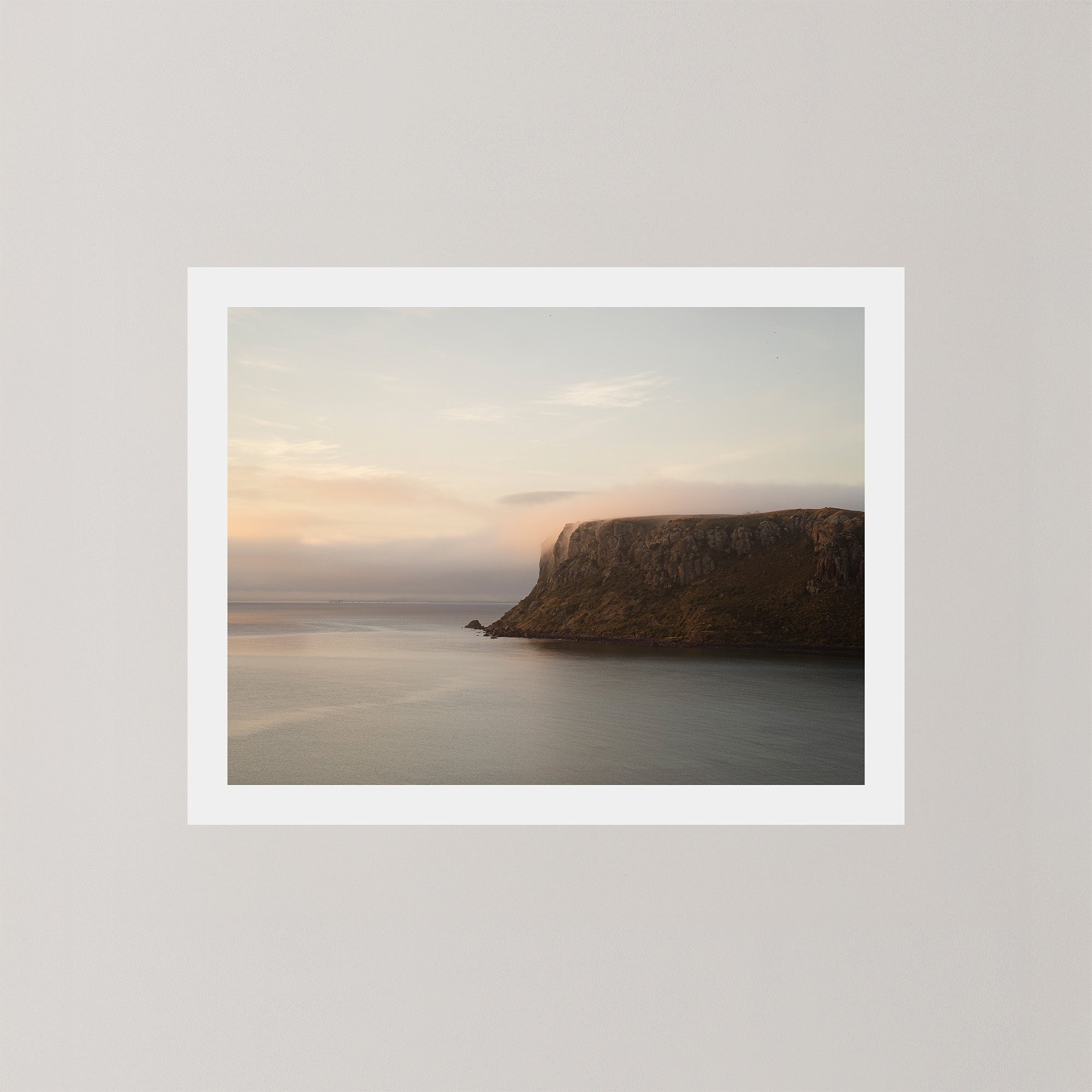 Silent Coast art print of a coastal cliff and sunrise in Stanley, Tasmania, Australia.